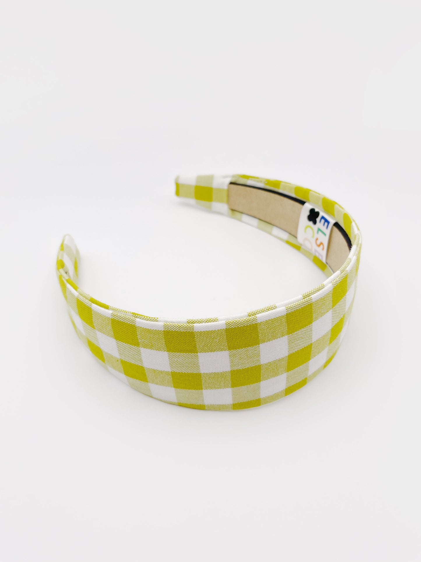 Green Gingham Plaid Fabric Headband