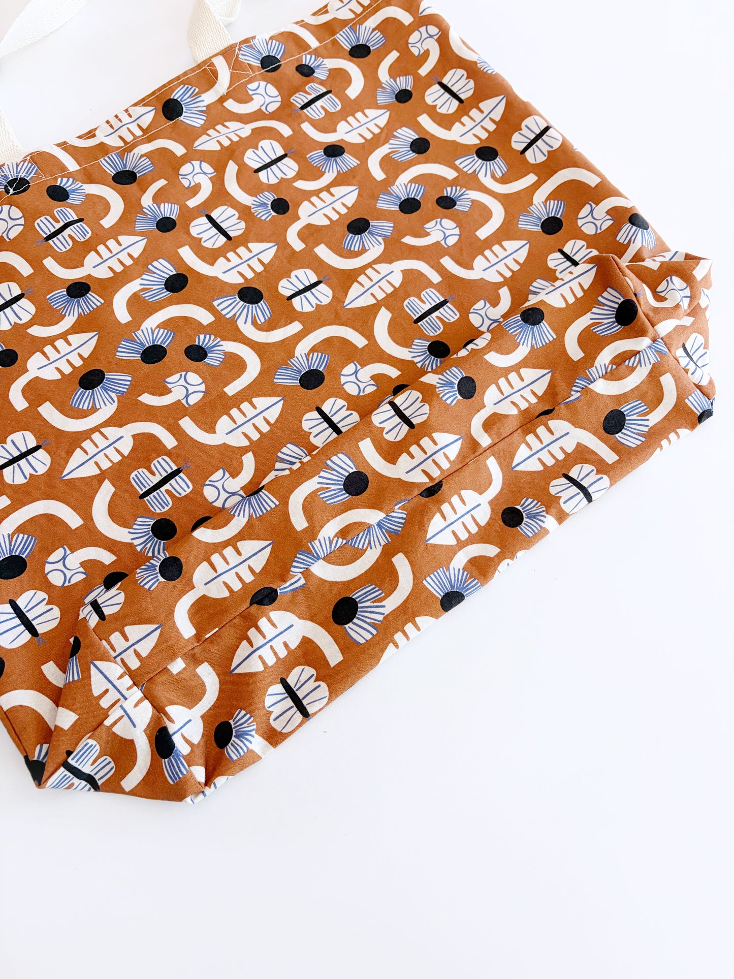 Terracotta Floral Tote Bag