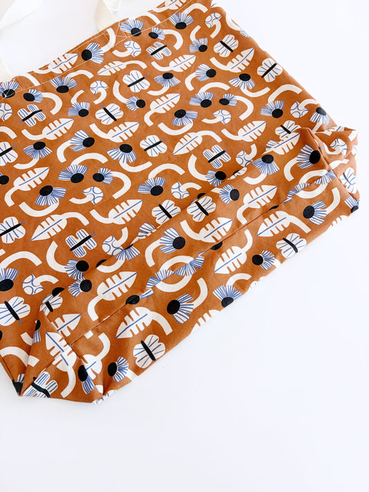 Terracotta Floral Tote Bag