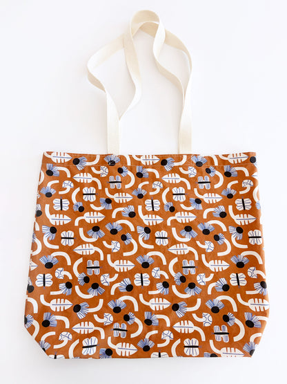 Terracotta Floral Tote Bag