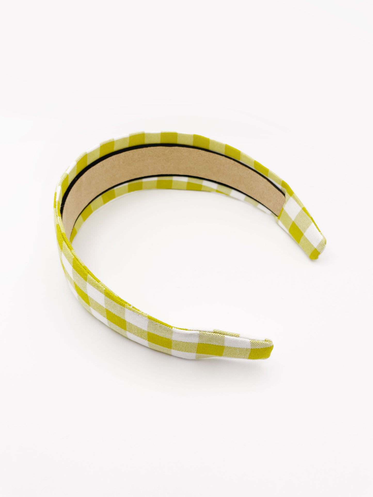 Green Gingham Plaid Fabric Headband