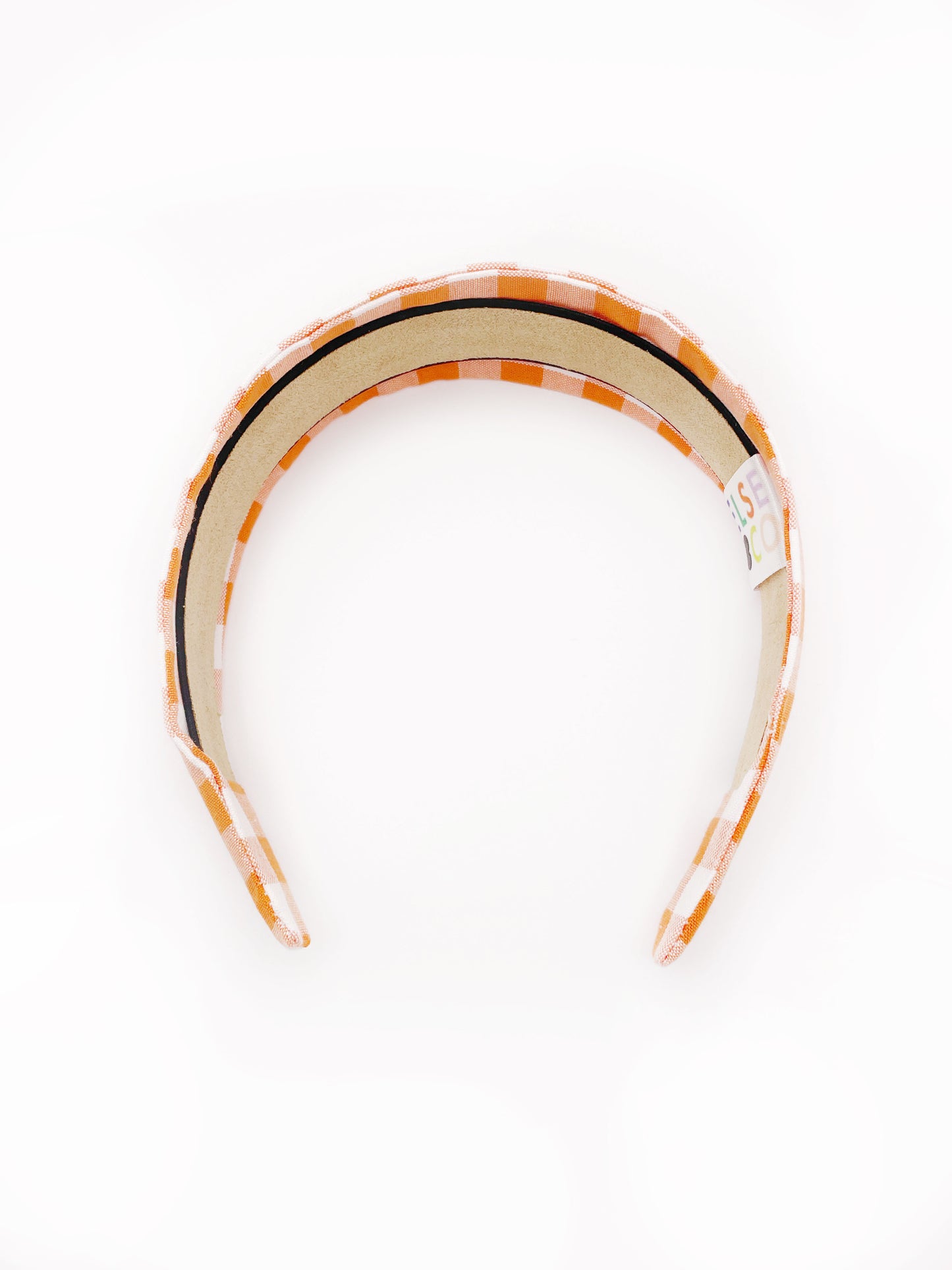 Orange Gingham Plaid Fabric Headband