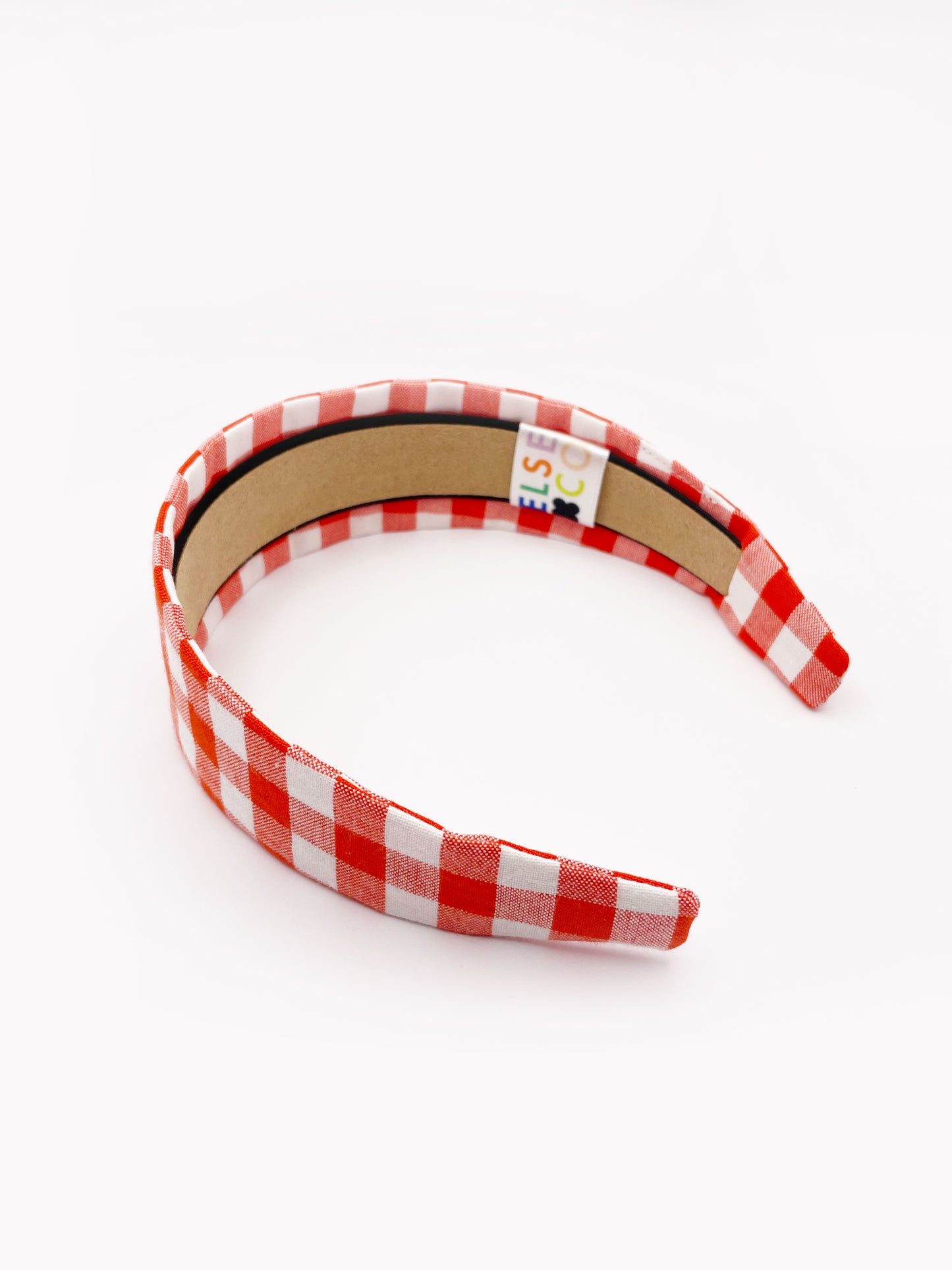 Red Gingham Plaid Fabric Headband