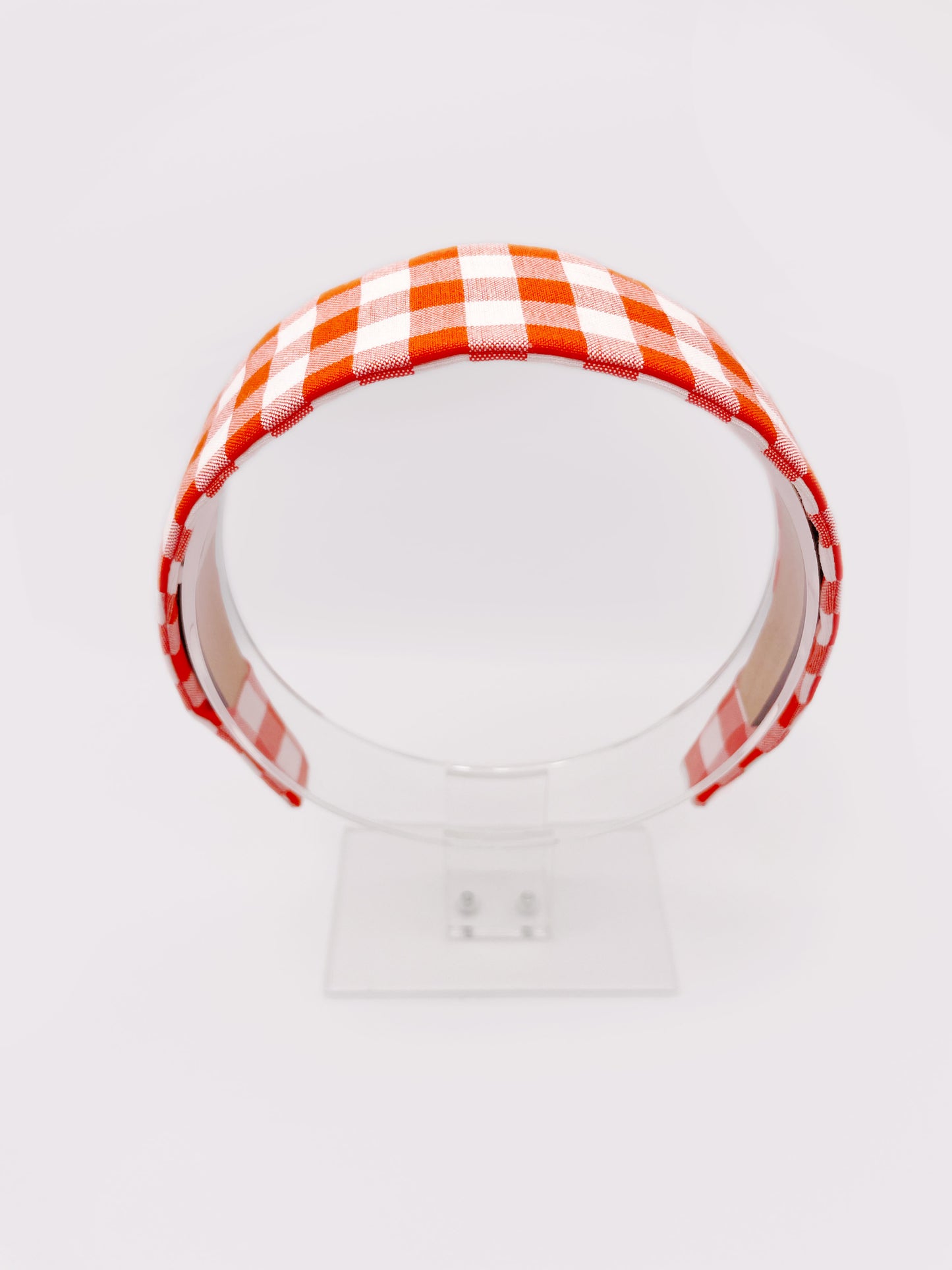 Red Gingham Plaid Fabric Headband